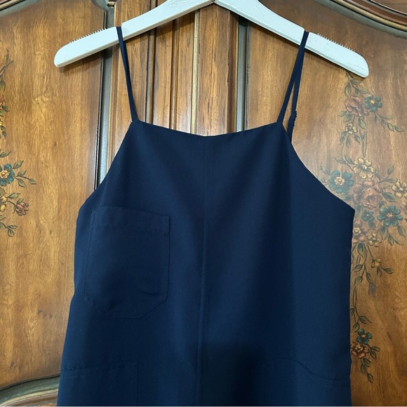 Monki ~ Dark Blue Tank Dress with Pockets - Picture 3 of 13